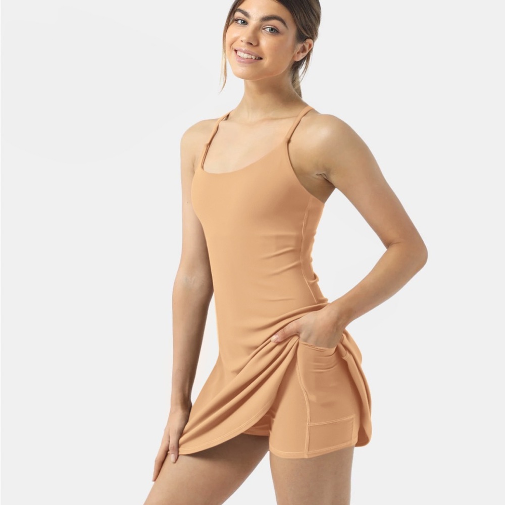 Halara skort Dress Tan Color Size M NWT